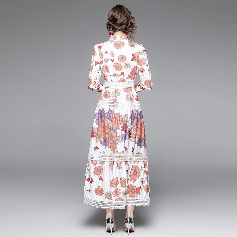 Crop Top Floral Dress High Waist with Puff Sleeves (clearance item) - Image 3