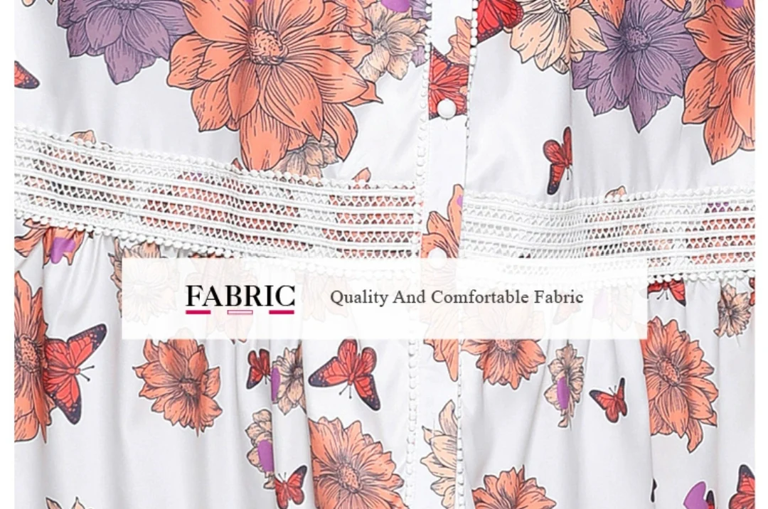 Crop Top Floral Dress High Waist with Puff Sleeves (clearance item) - Image 7