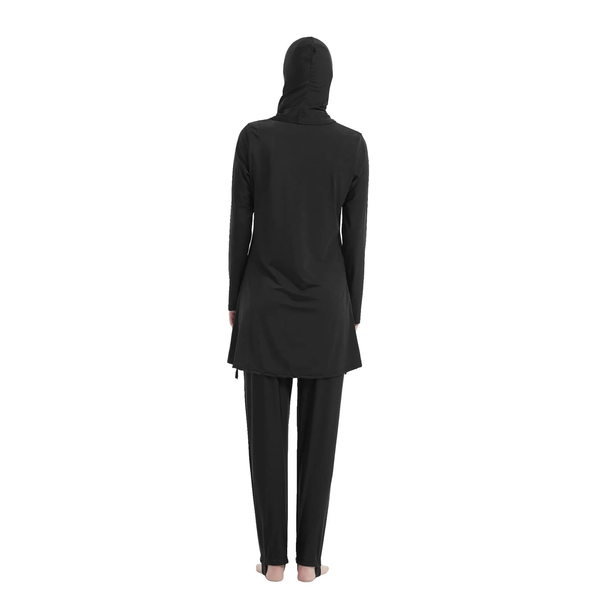 Plain Modest Swimwear 3PCS Set For Women -- Black - Image 3