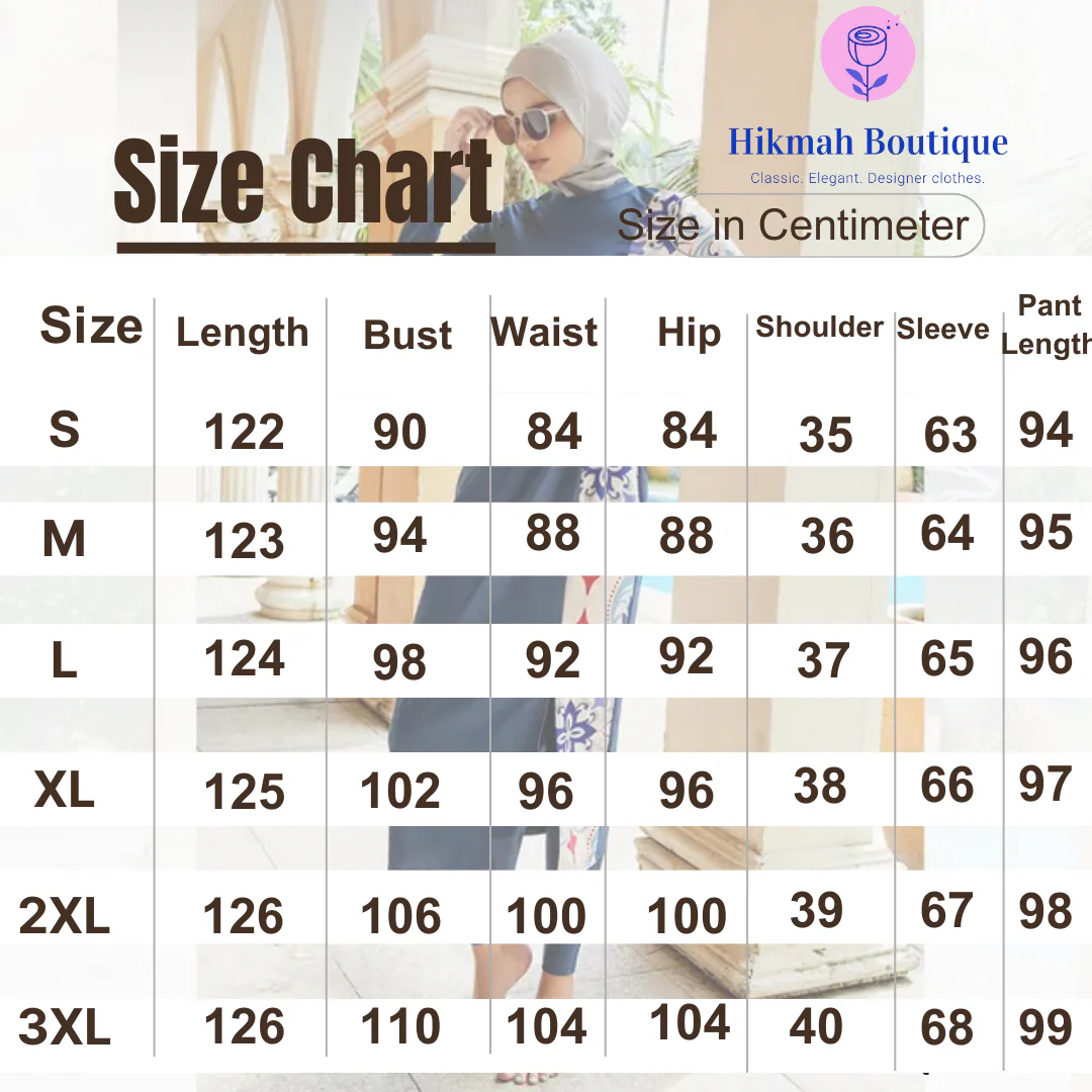 Blue Modest Swimwear Burkini | 3Pcs Swimsuit Set (clearance online only) - Image 11