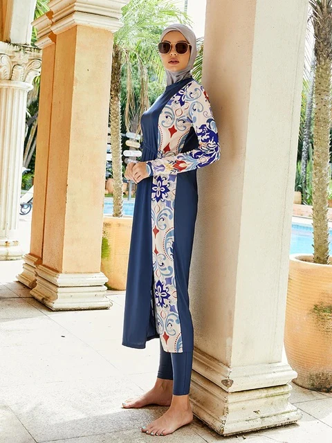 Blue Modest Swimwear Burkini | 3Pcs Swimsuit Set (clearance online only) - Image 3