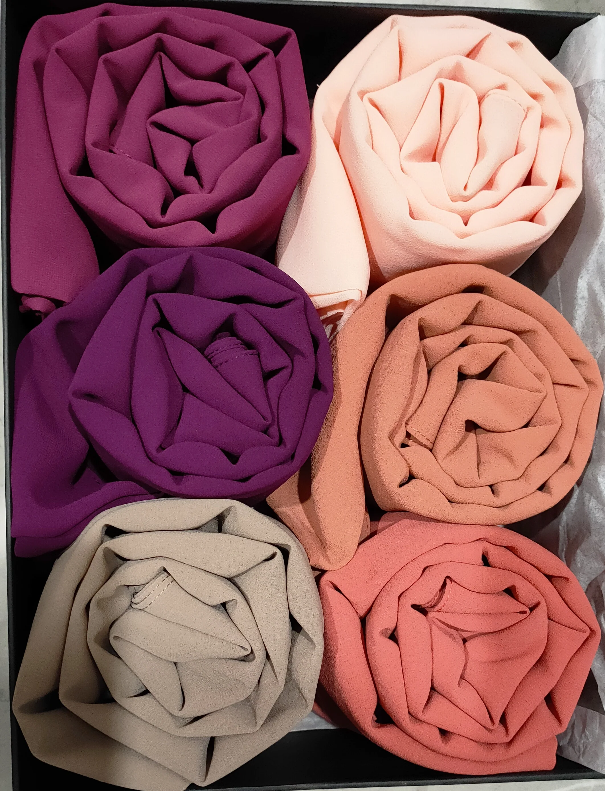 Chiffon Hijab Premium Gift Set | Adorable Range (6 Elegant Premium Chiffon Hijabs wt Bonus Pins) - Image 3