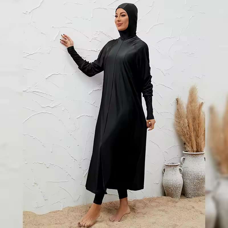 Comprehensive 3-piece Full-Cover Burkini Set -- Slate Blue - Image 5
