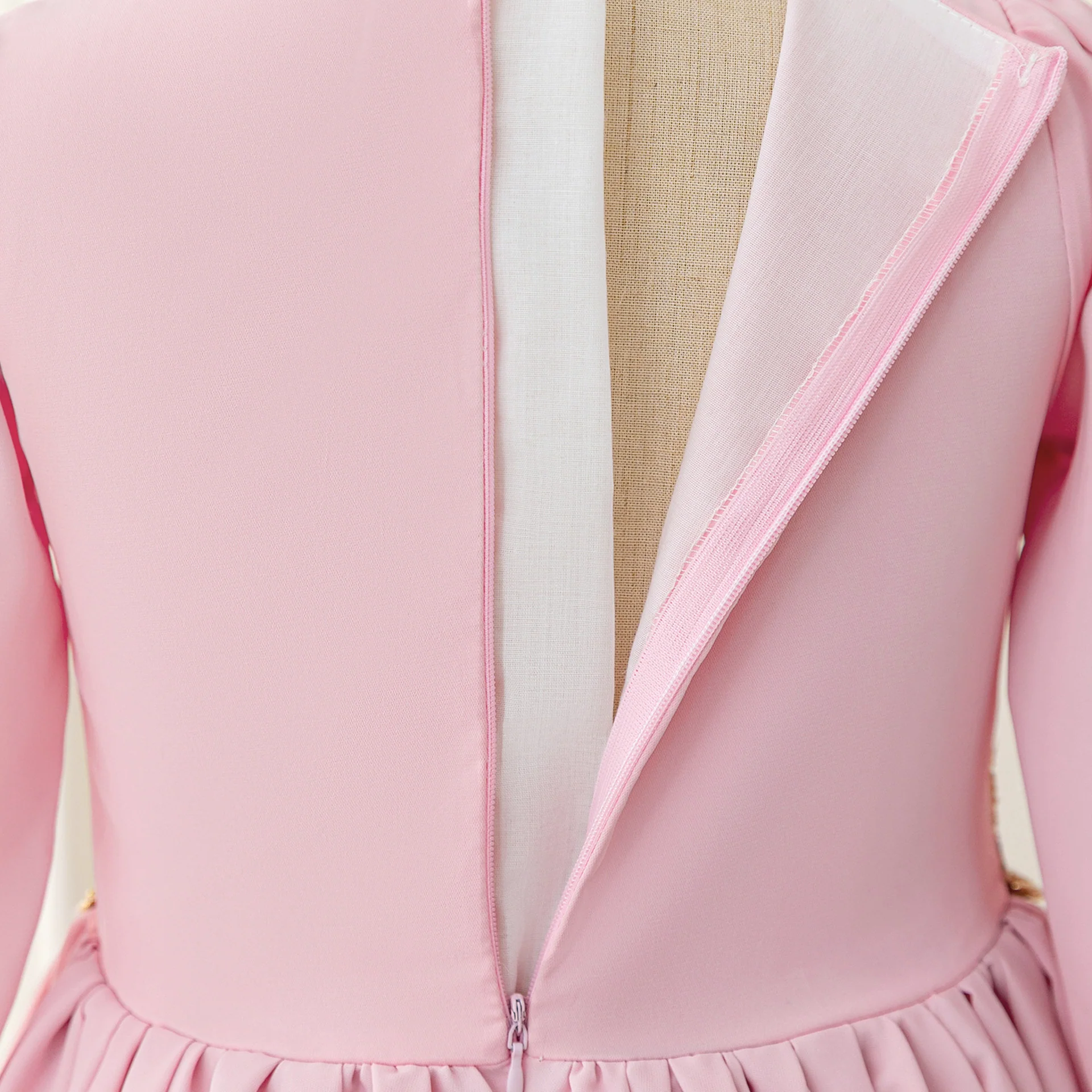 Girls Abaya Royal Style in Pink - Image 6