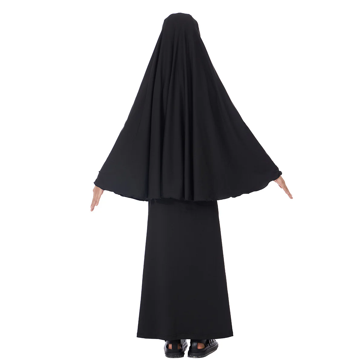 Girls Prayer Set | Girls Jilbab & Skirt Set - Black - Image 3