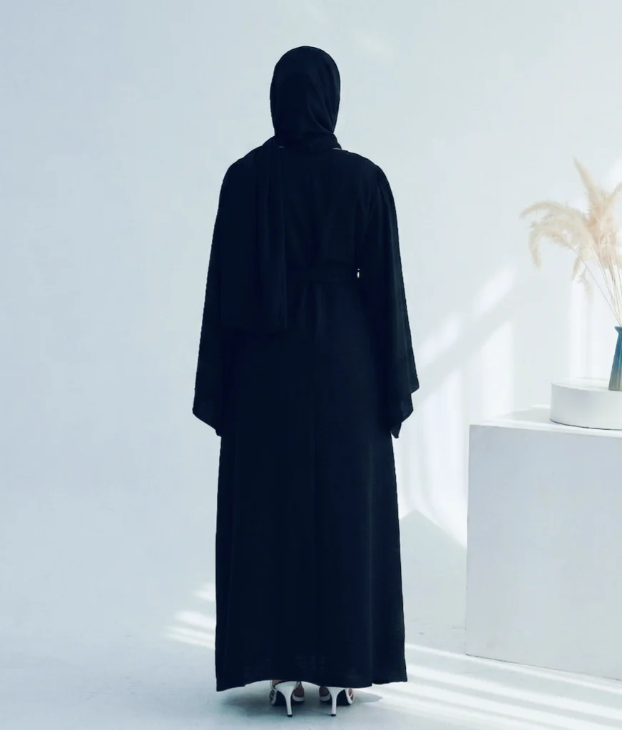 Casual Twill Abaya Dress - Navy - Image 4