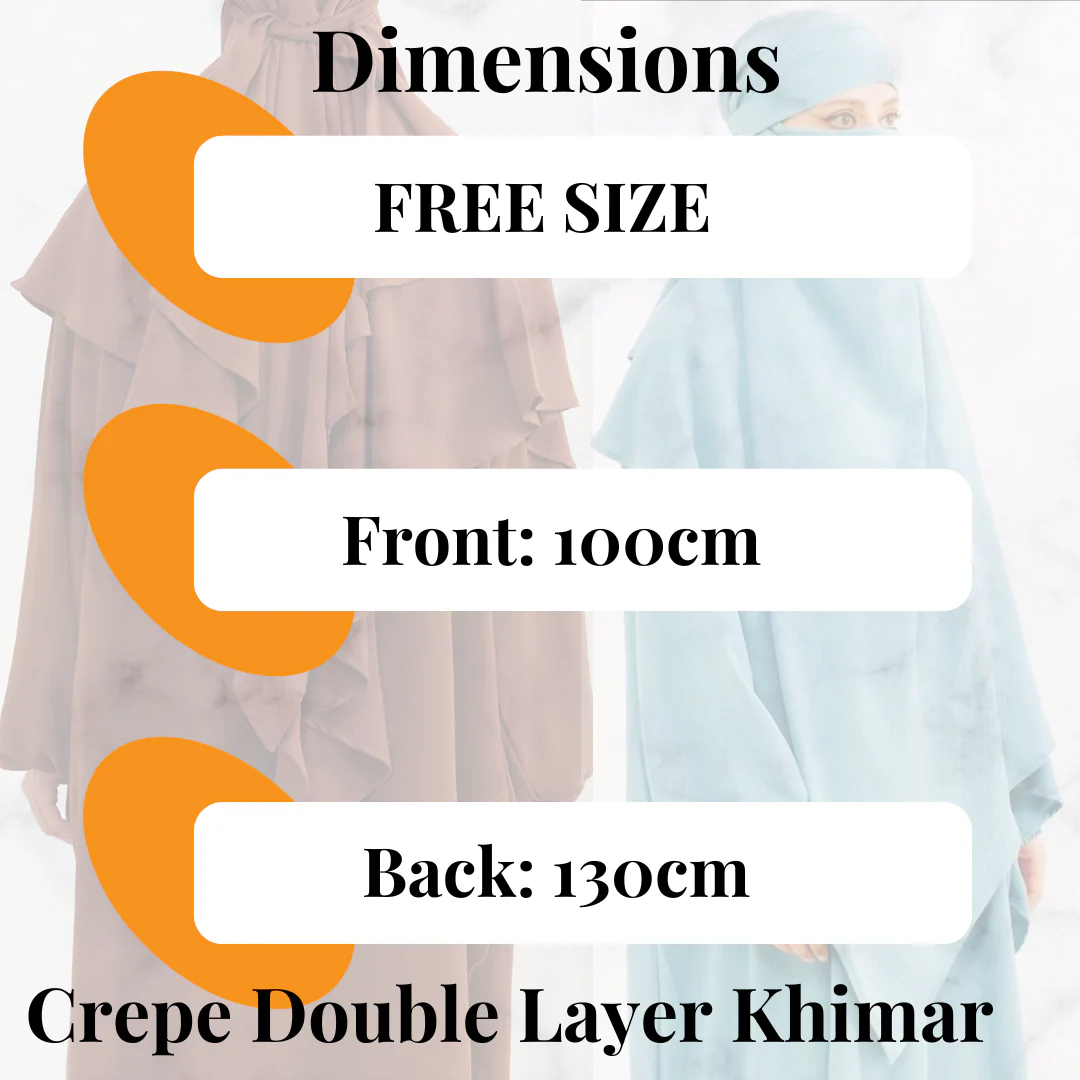 Crepe Double Layer Khimar in Yellow Vanilla (clearance online only) - Image 3