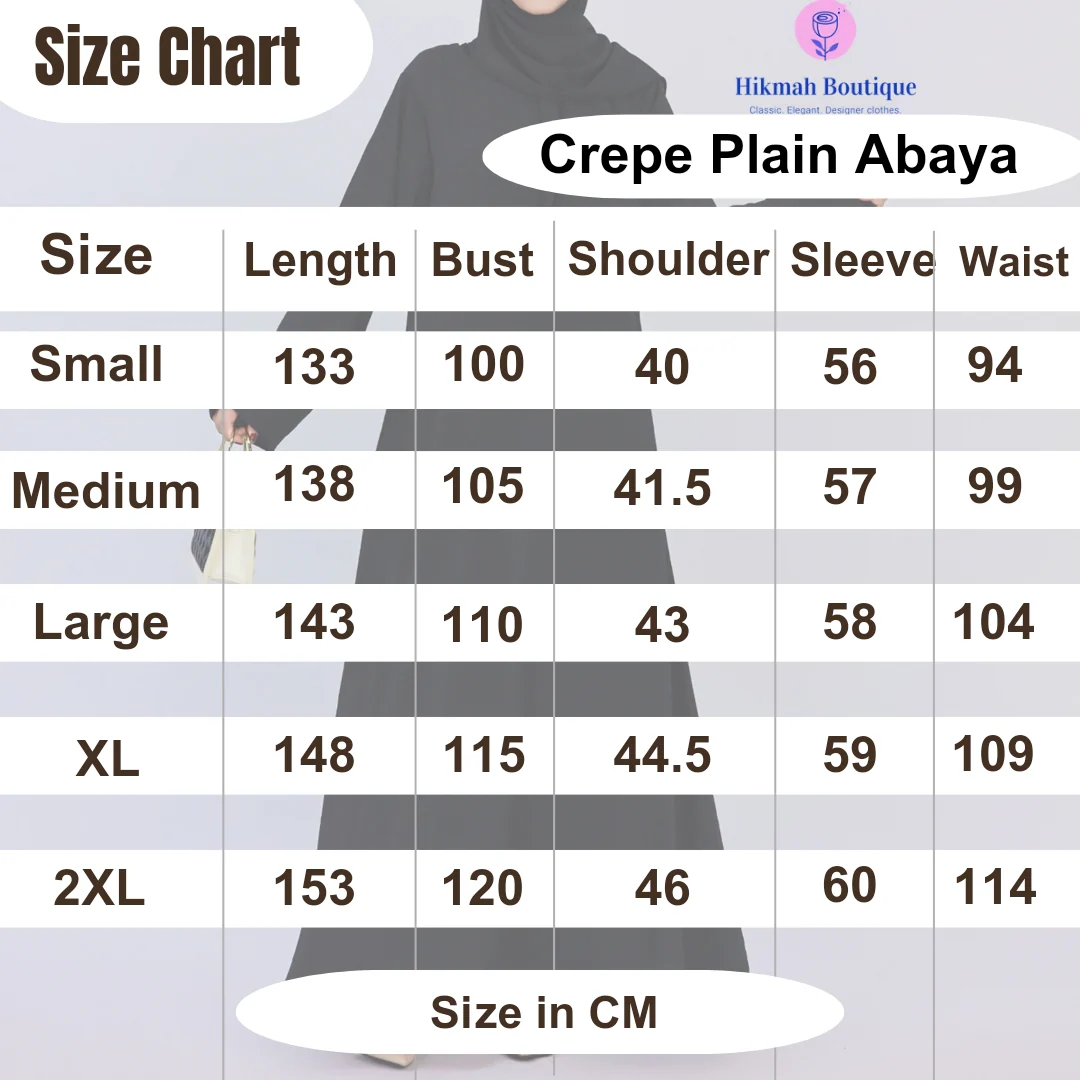 Crepe Plain Abaya in White (as Inner Only - Long Sleeves) Clearance Item online only - Image 3