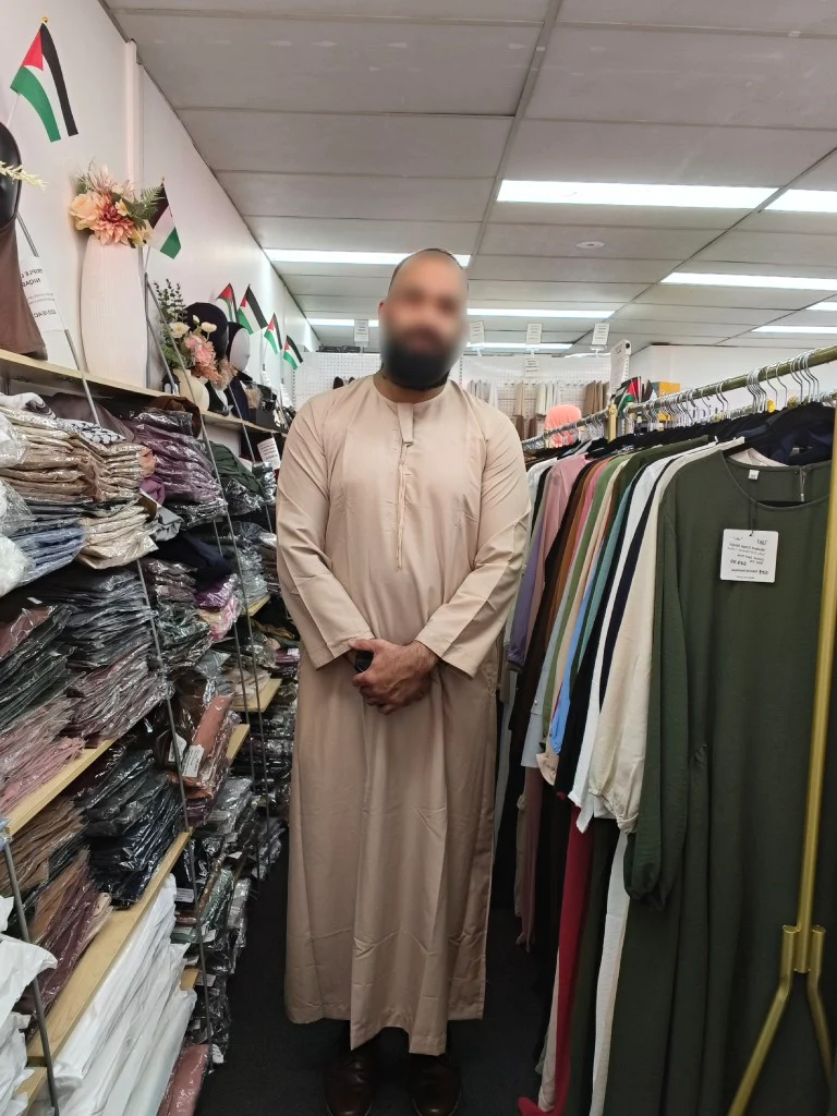 Daffah Thobe Emirati Style in Dark Beige - Image 3
