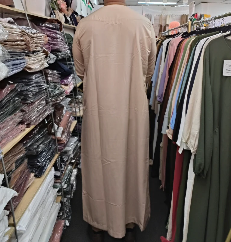Daffah Thobe Emirati Style in Dark Beige - Image 6