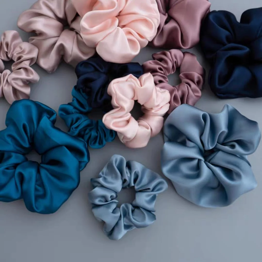 Dark Green Silk Scrunchie | 100% Mulberry Silk 22 Momme 6A Grade - Image 4