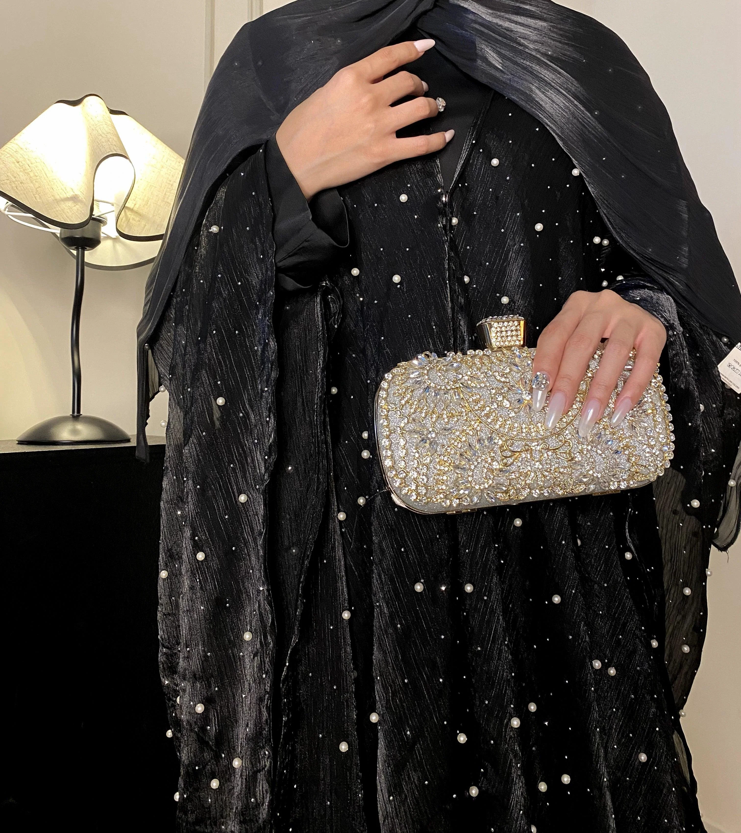 Eid Collection | Elegant Starlight Abaya Set in Black (clearance online only) - Image 3