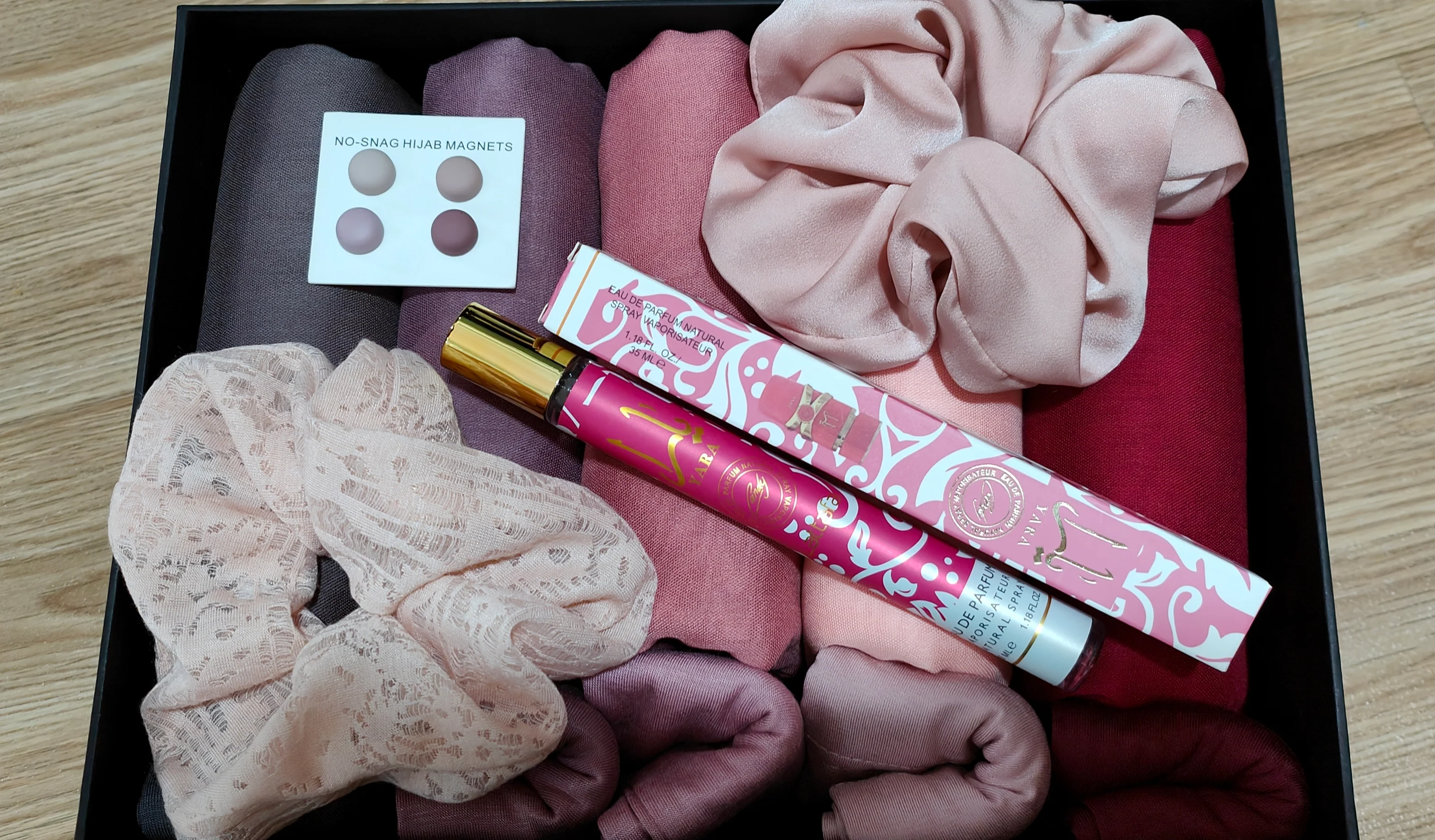 Ramadan Eid Hijab Gift Box | Gemstone Range (5 Sets Modal Hijabs wt Extras) - Image 6