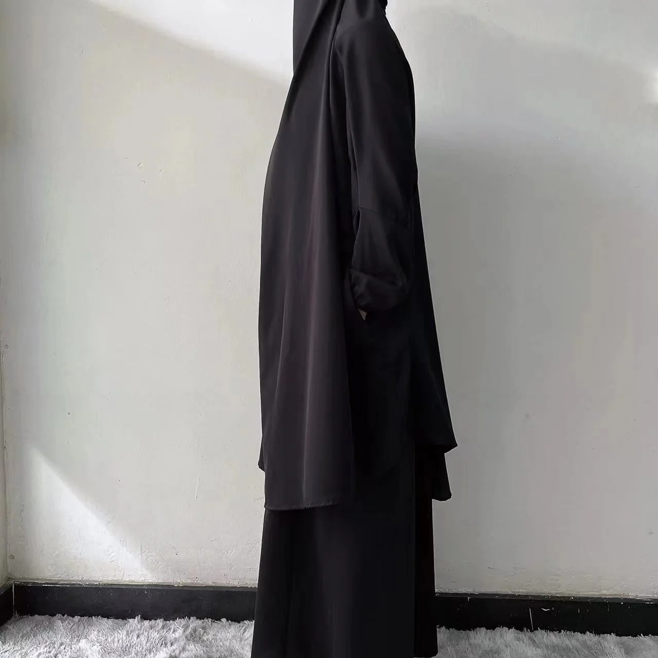 French Prayer Jilbab Set in Black | Two-Piece Set - Image 3