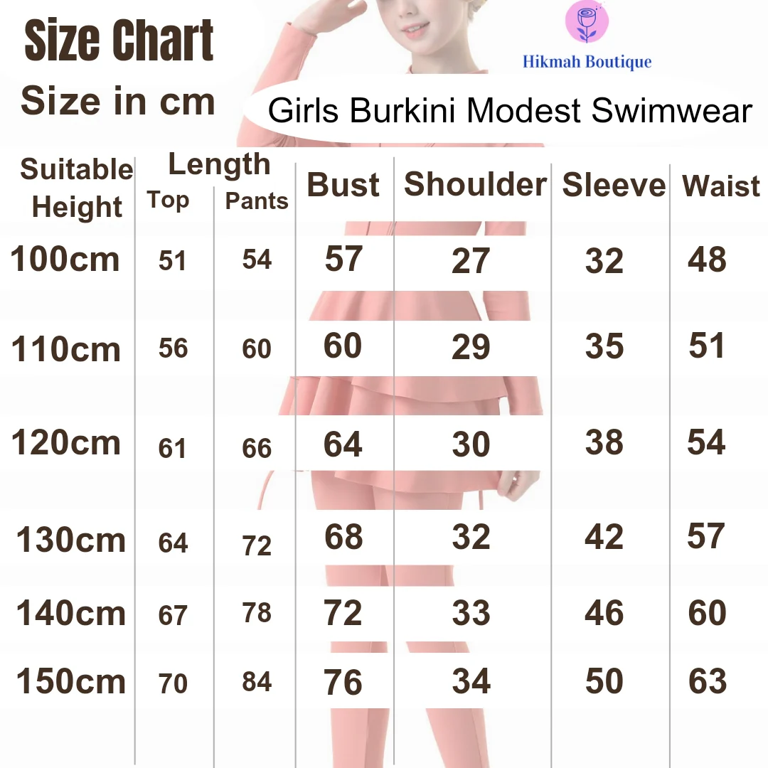Girls Burkini Modest Swimwear in Blue | 3 Piece Swimsuit Set - Image 5