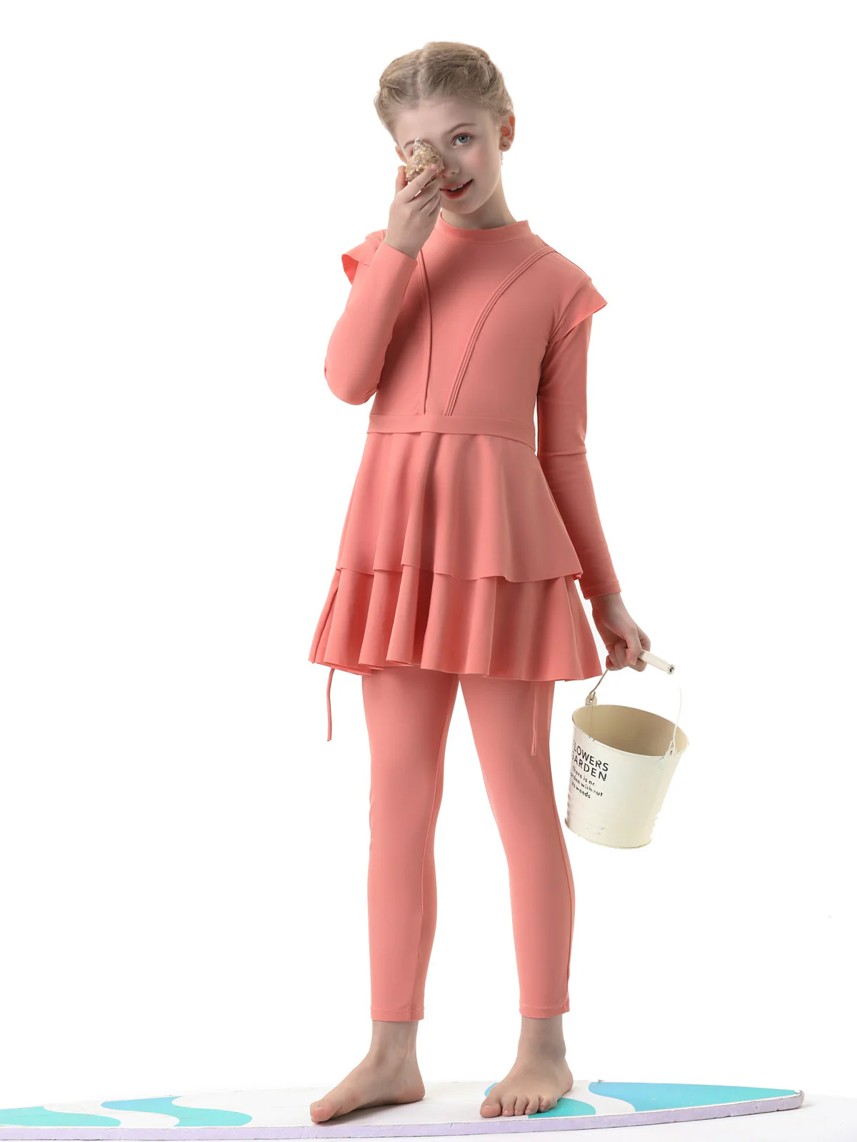 Girls Burkini Modest Swimwear in Pink | 3 Piece Swimsuit Set - Image 3