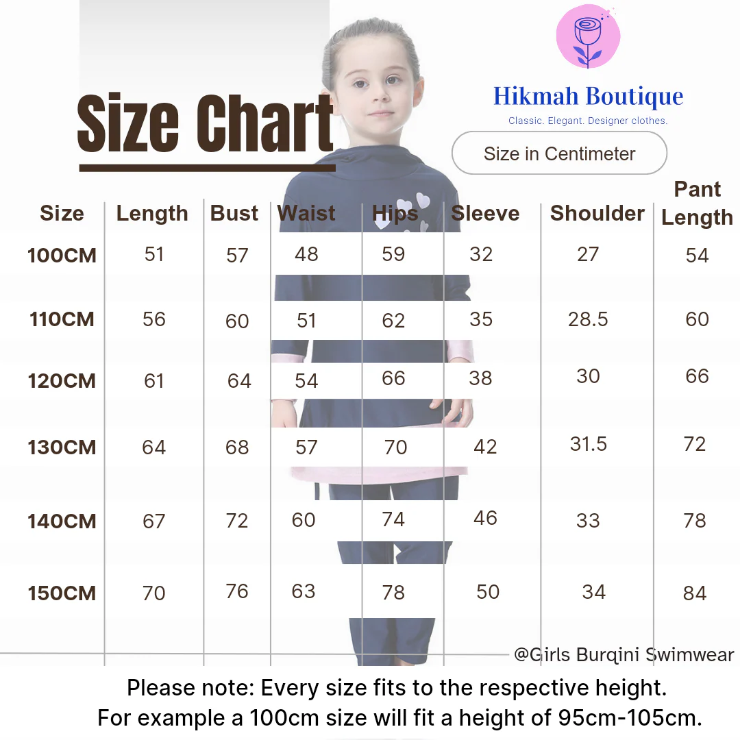 Girls Burqini Modest Swimwear - Blue | Full Cover 2 Piece Swimsuit Set - Image 5