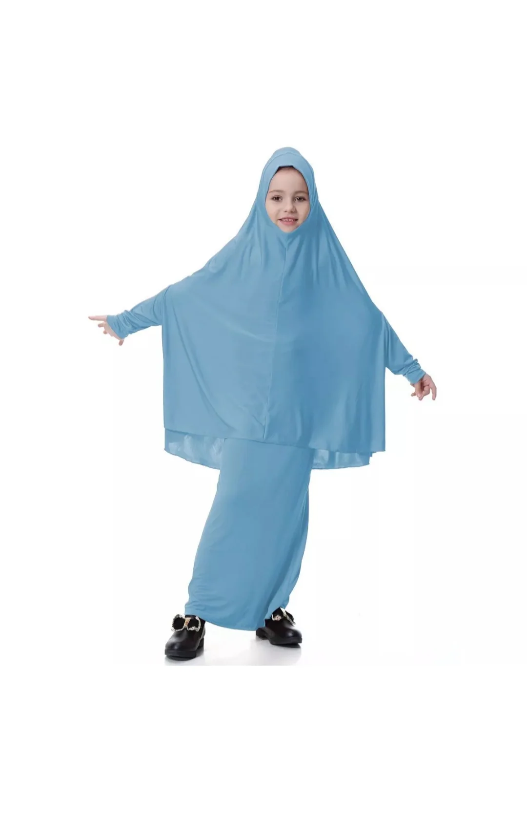 Girls Abaya Dress Set for Salah | Girls Jilbab & Skirt Set - Image 3
