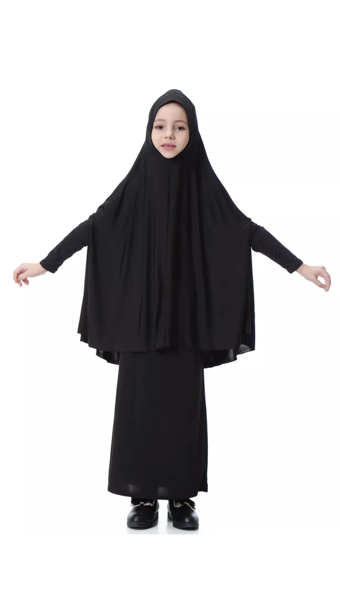 Girls Abaya Dress Set for Salah | Girls Jilbab & Skirt Set - Image 4