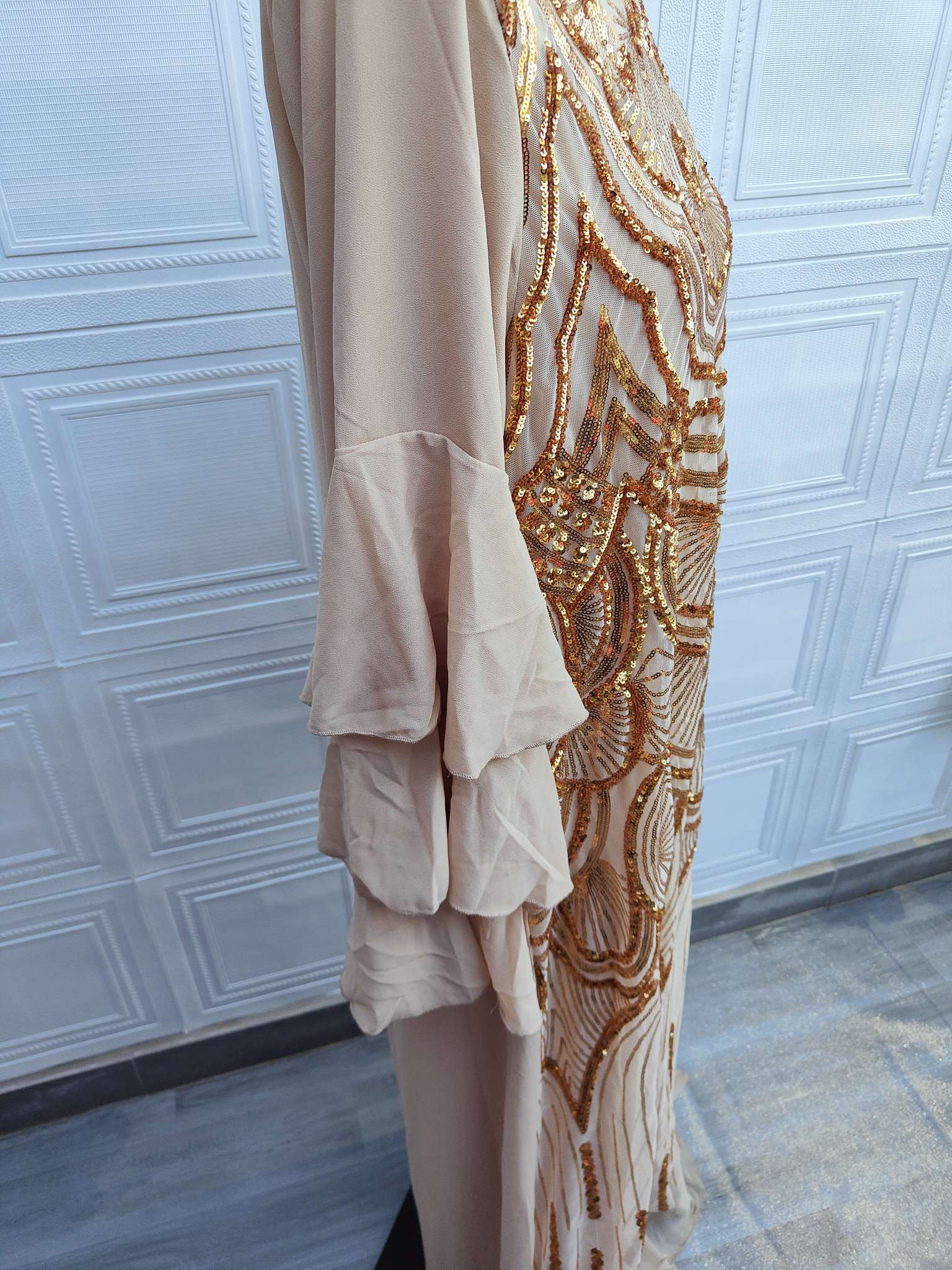 Gold Sequined Modest Dress (clearance item) - Image 4