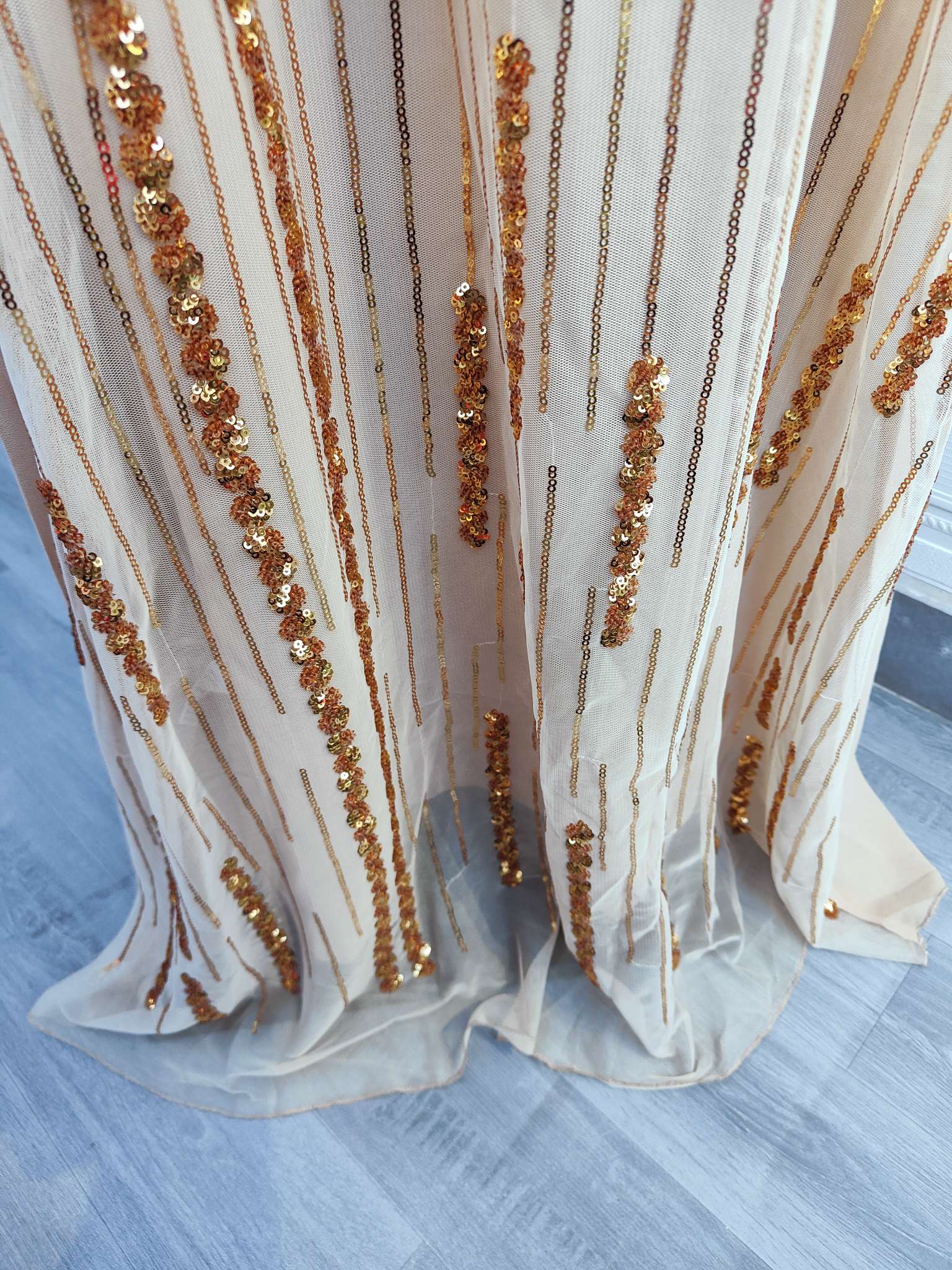 Gold Sequined Modest Dress (clearance item) - Image 5