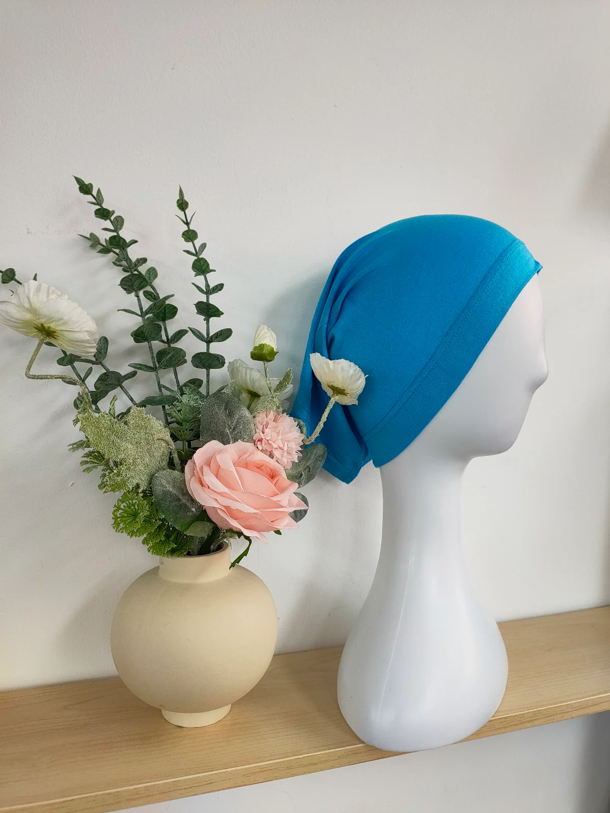 Hijab Open Undercap in Cyan Blue