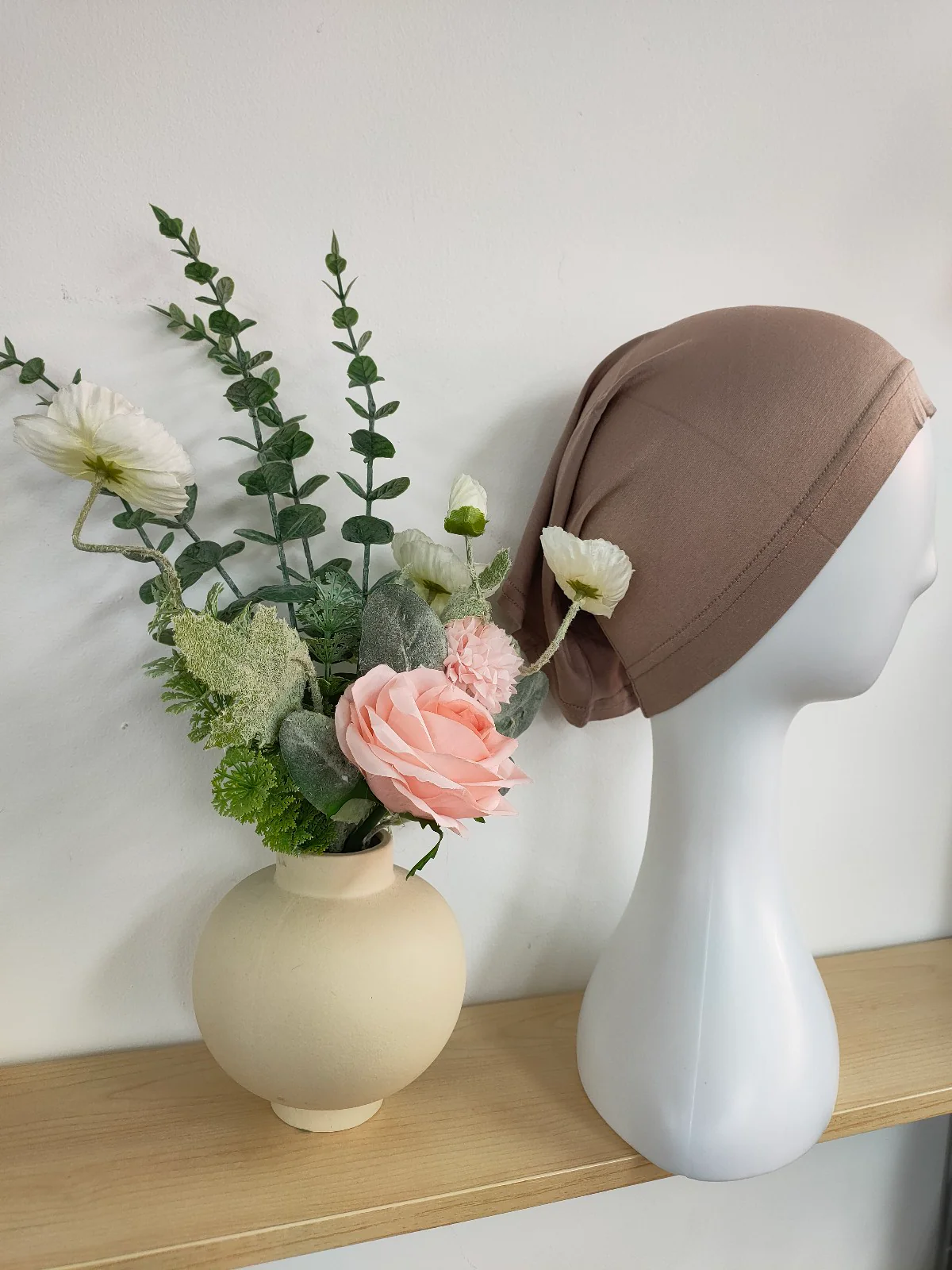 Hijab Open Undercap in Dark Khaki