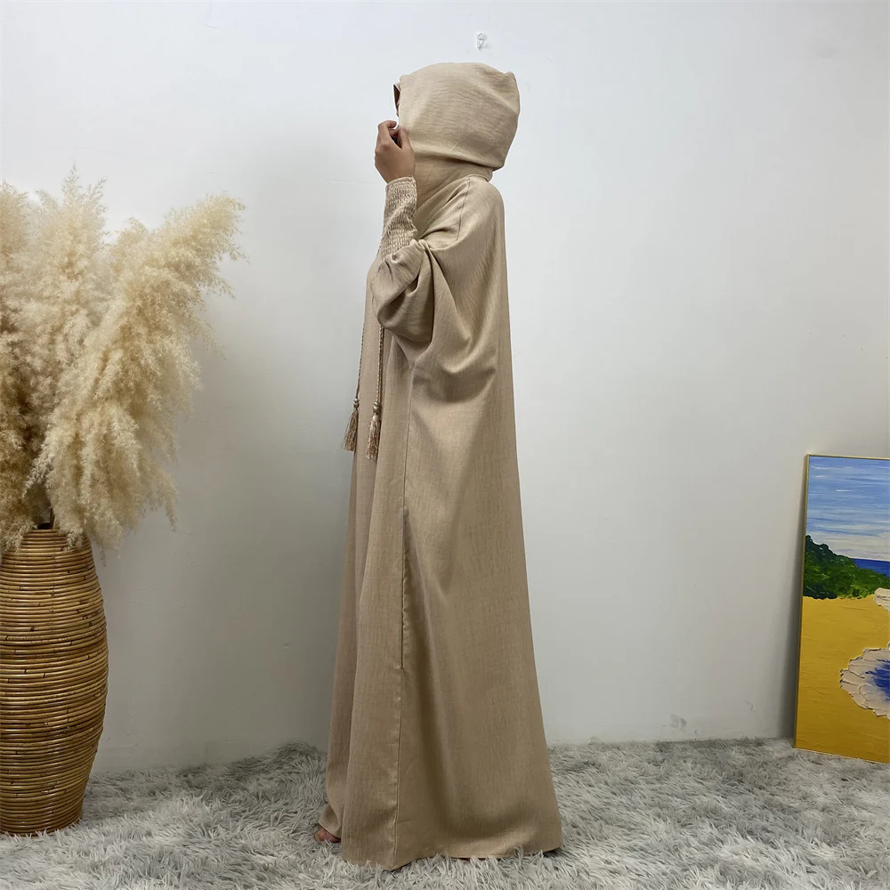 Premium Hooded Jilbab Abaya - Dark Beige (clearance online only) - Image 3