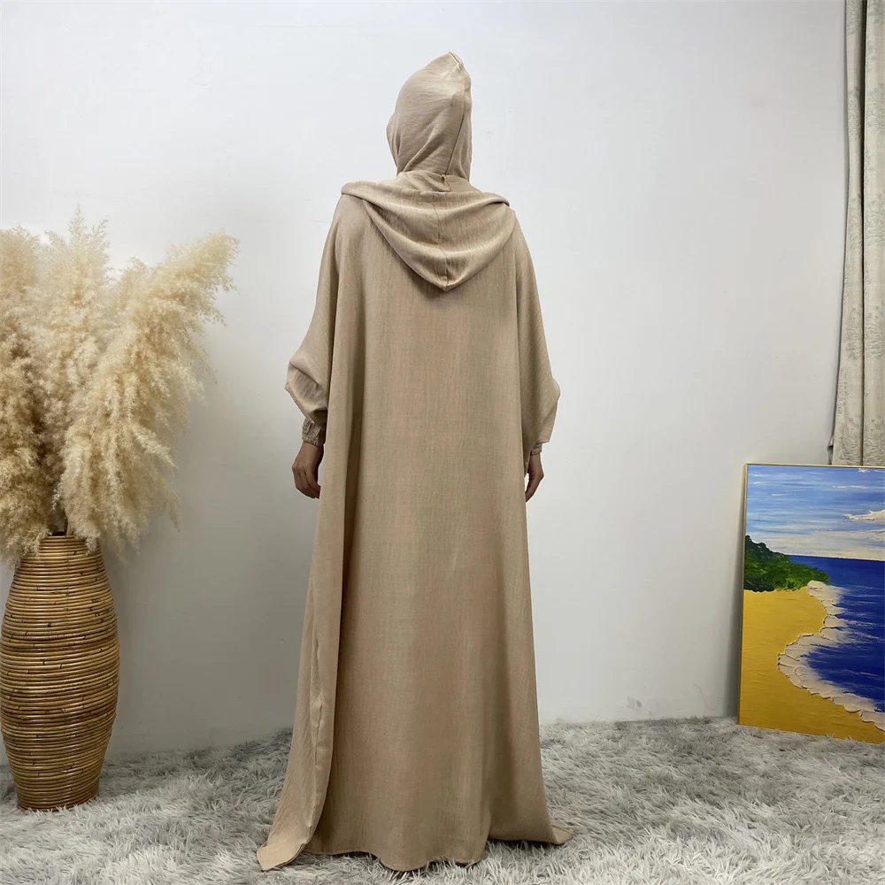 Premium Hooded Jilbab Abaya - Dark Beige (clearance online only) - Image 4