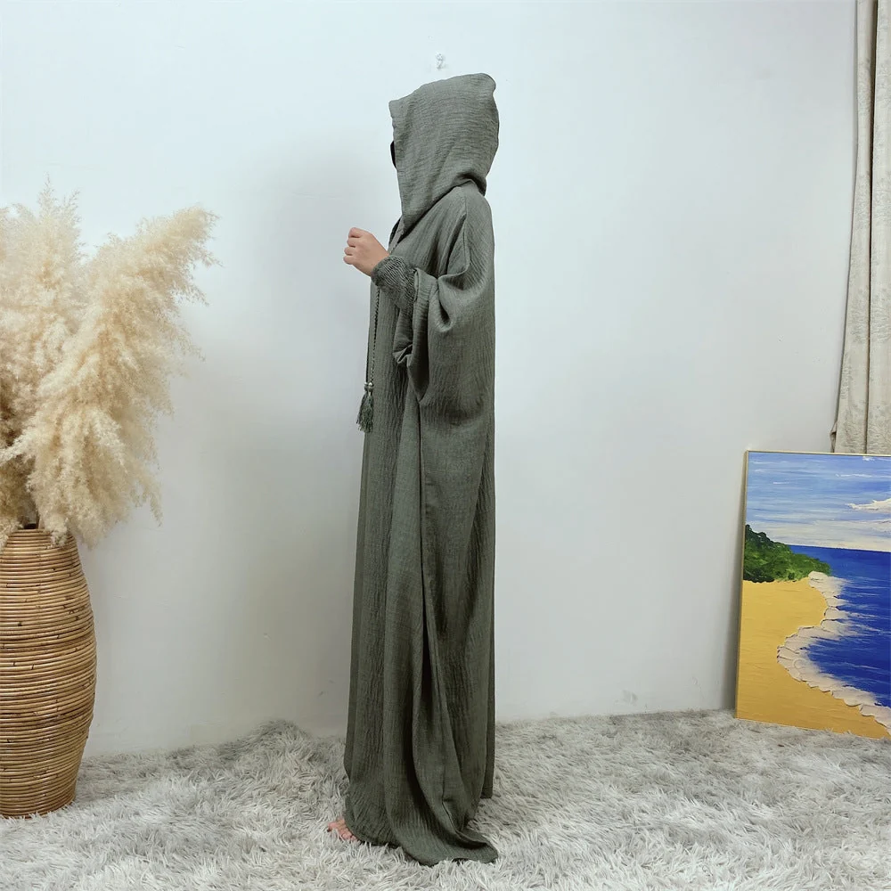 Premium Hooded Jilbab Abaya - Dark Sage (clearance online only) - Image 3