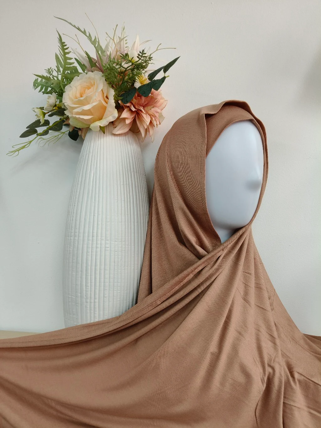 Jersey Hijab in Dusty Brown