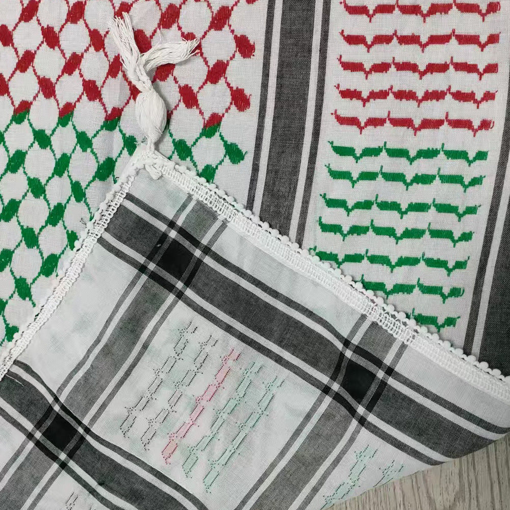 Keffiyeh Scarf with Tassels in Multi Colour - Image 3