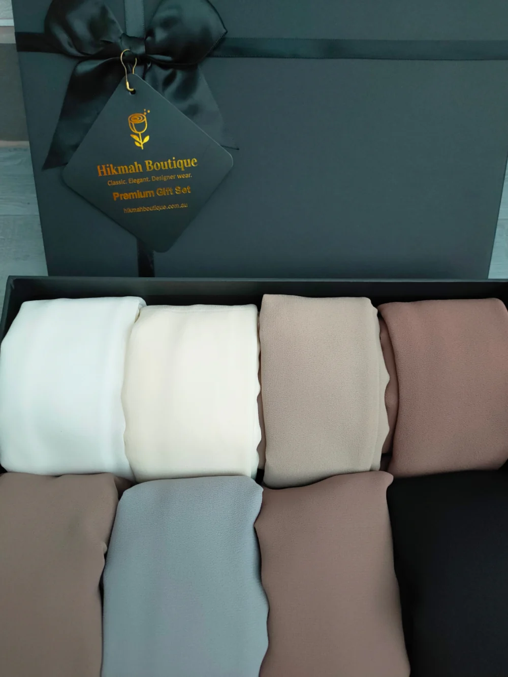 Large Lux Chiffon Hijab Set (Mix & Match) 8 Hijabs wt Perfume - Image 4