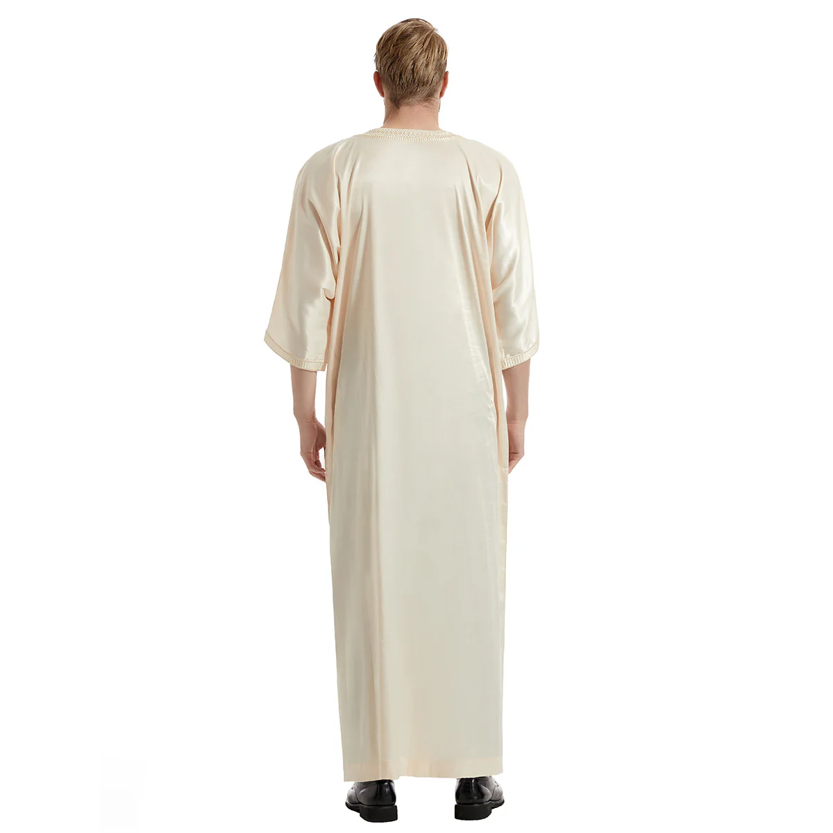 Men's Abaya Half Sleeves - Beige (clearance item) - Image 5
