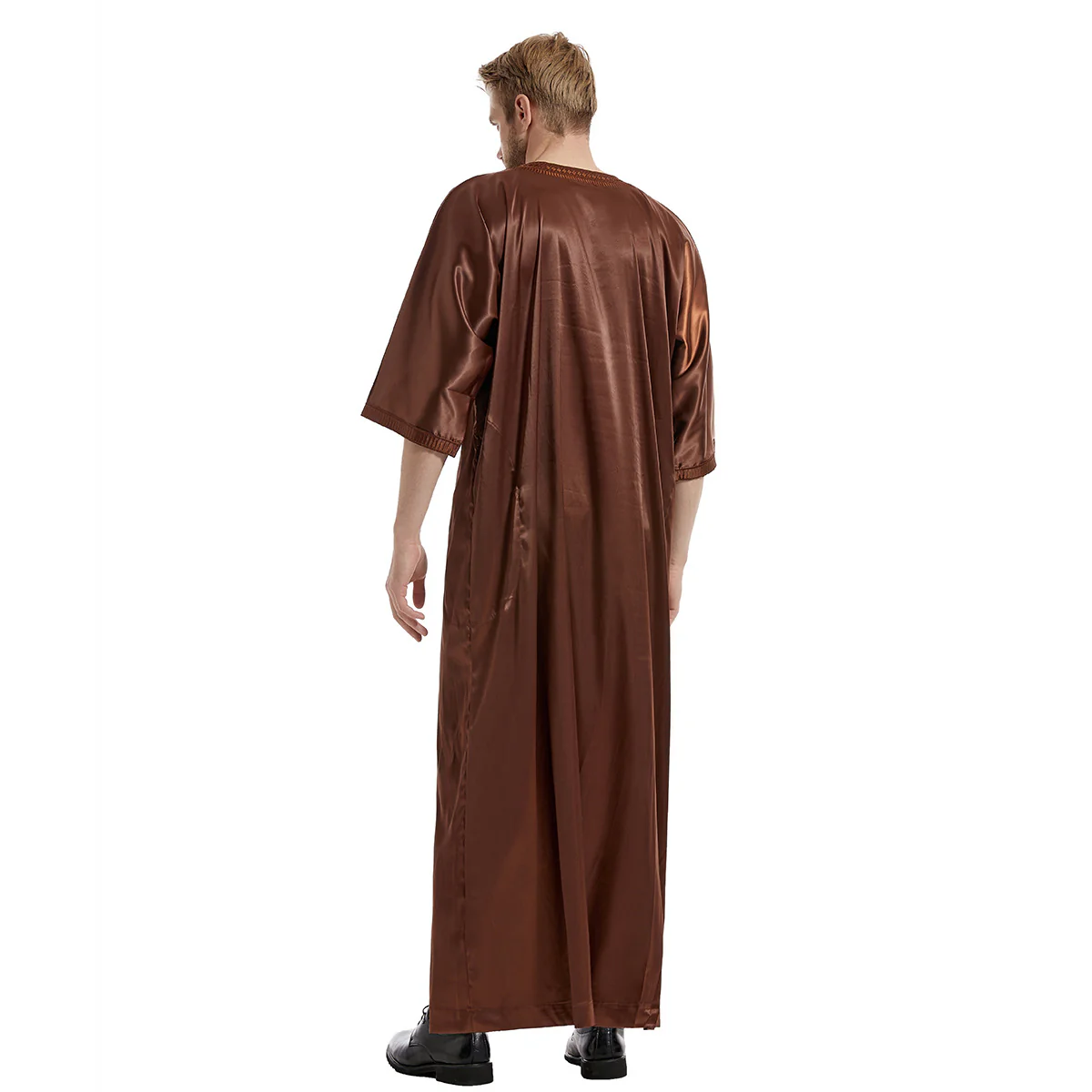 Men's Abaya Half Sleeves - Coffee (clearance item) - Image 5