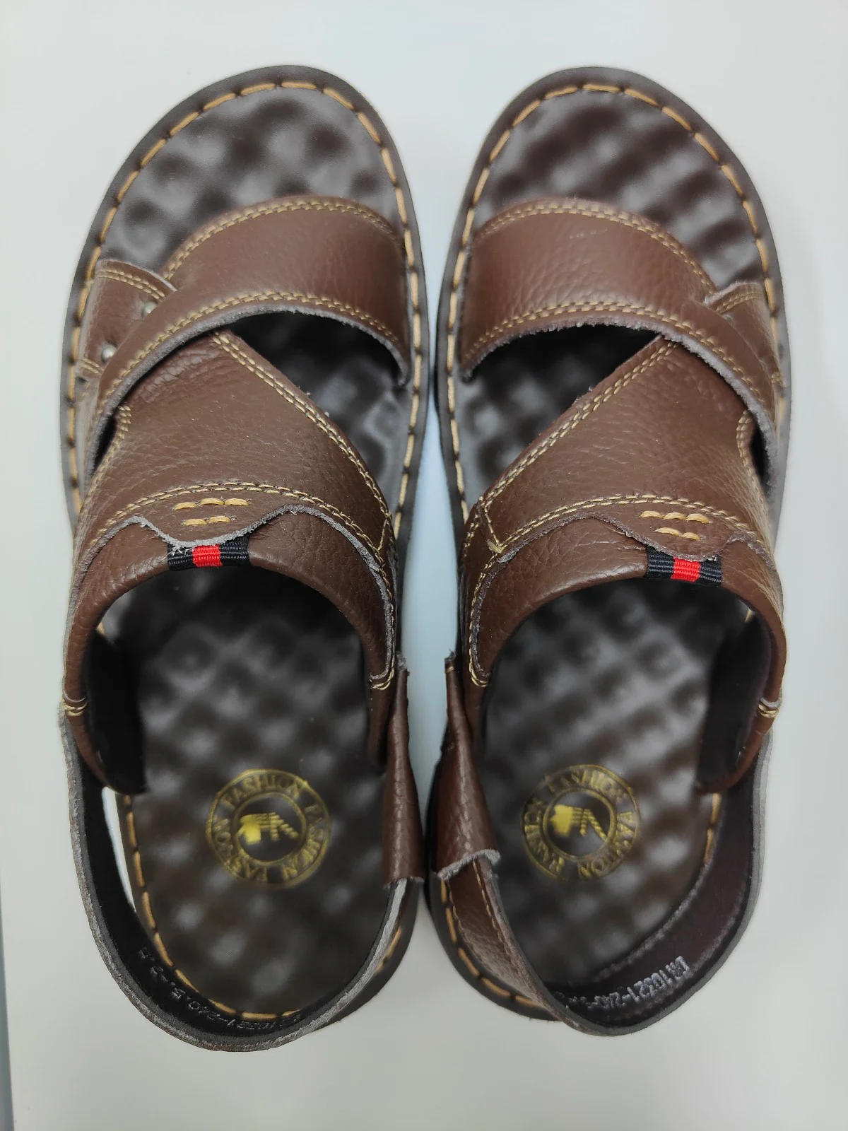 Men's Leather Sandals in Dark Brown | Design 2 - Image 3