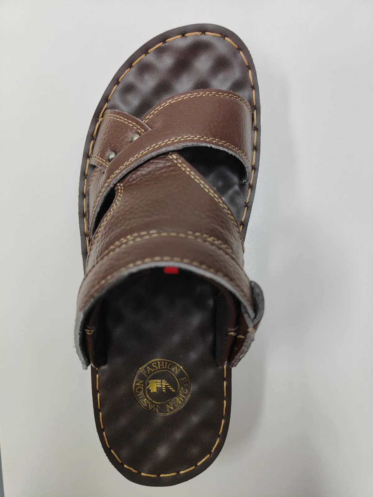 Men's Leather Sandals in Dark Brown | Design 2 - Image 4