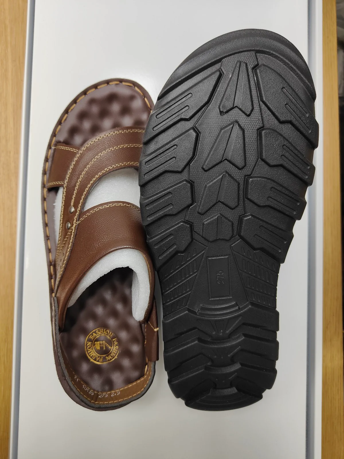 Men's Leather Sandals in Dark Brown | Design 3 - Image 3
