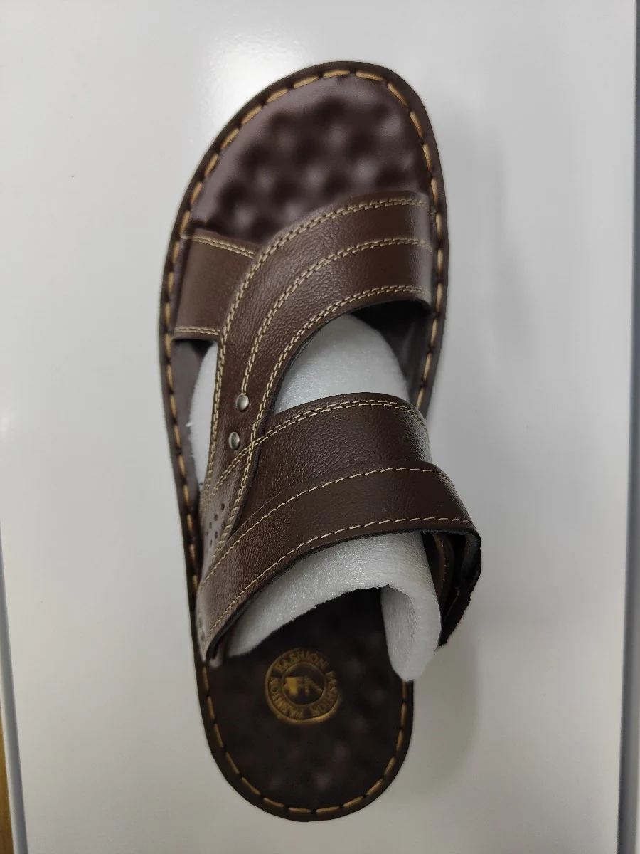 Men's Leather Sandals in Dark Brown | Design 3 - Image 5