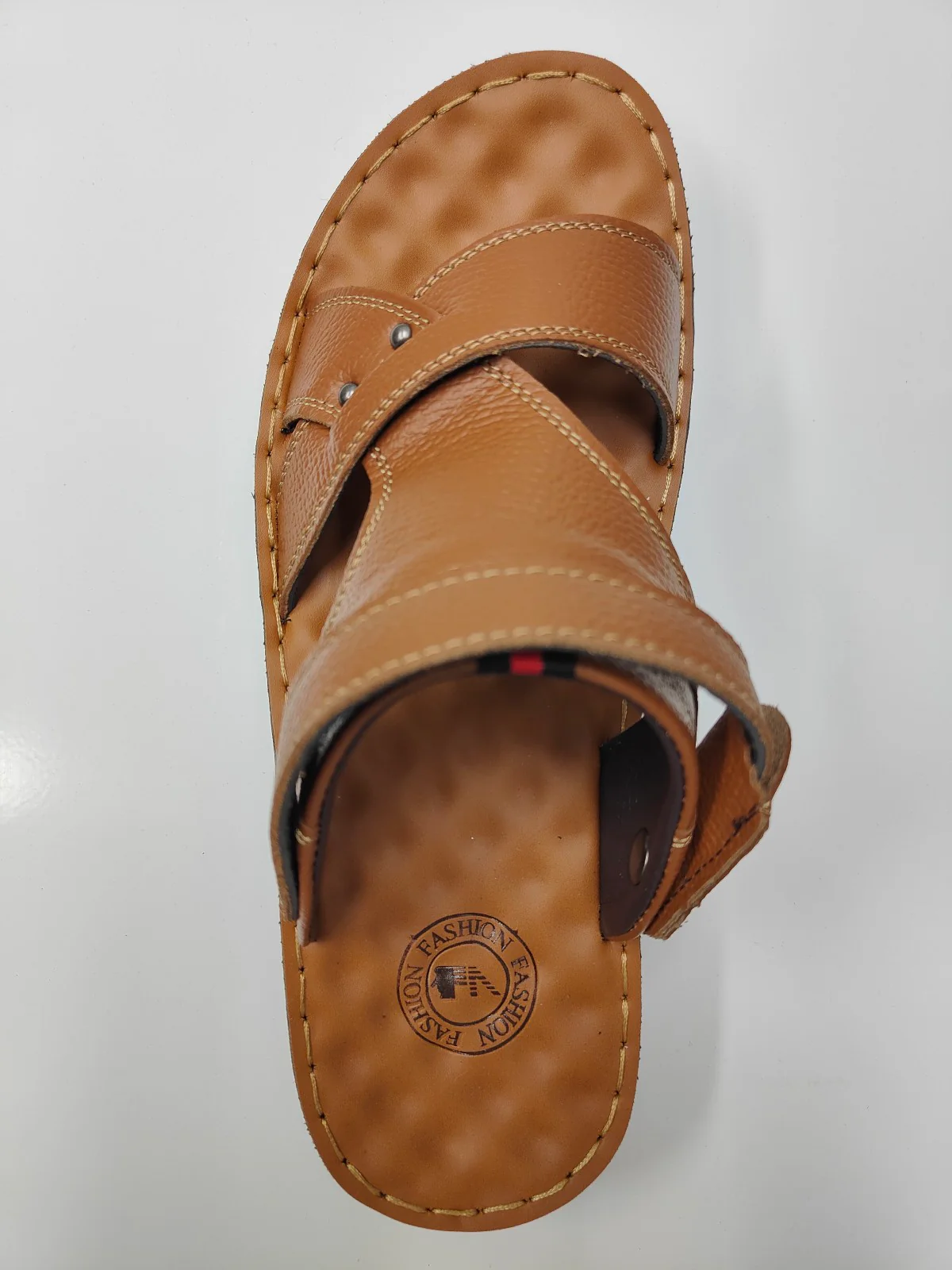 Men's Leather Sandals in Light Brown | Design 2 - Image 4