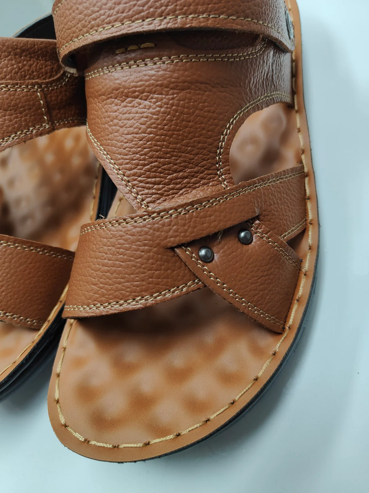 Men's Leather Sandals in Light Brown | Design 2 - Image 5