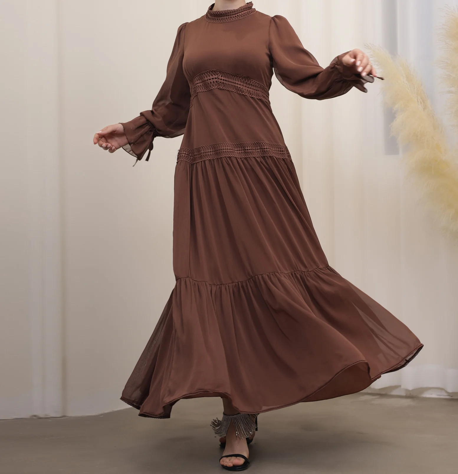 Mocha Abaya Maxi Dress (clearance online only) - Image 2