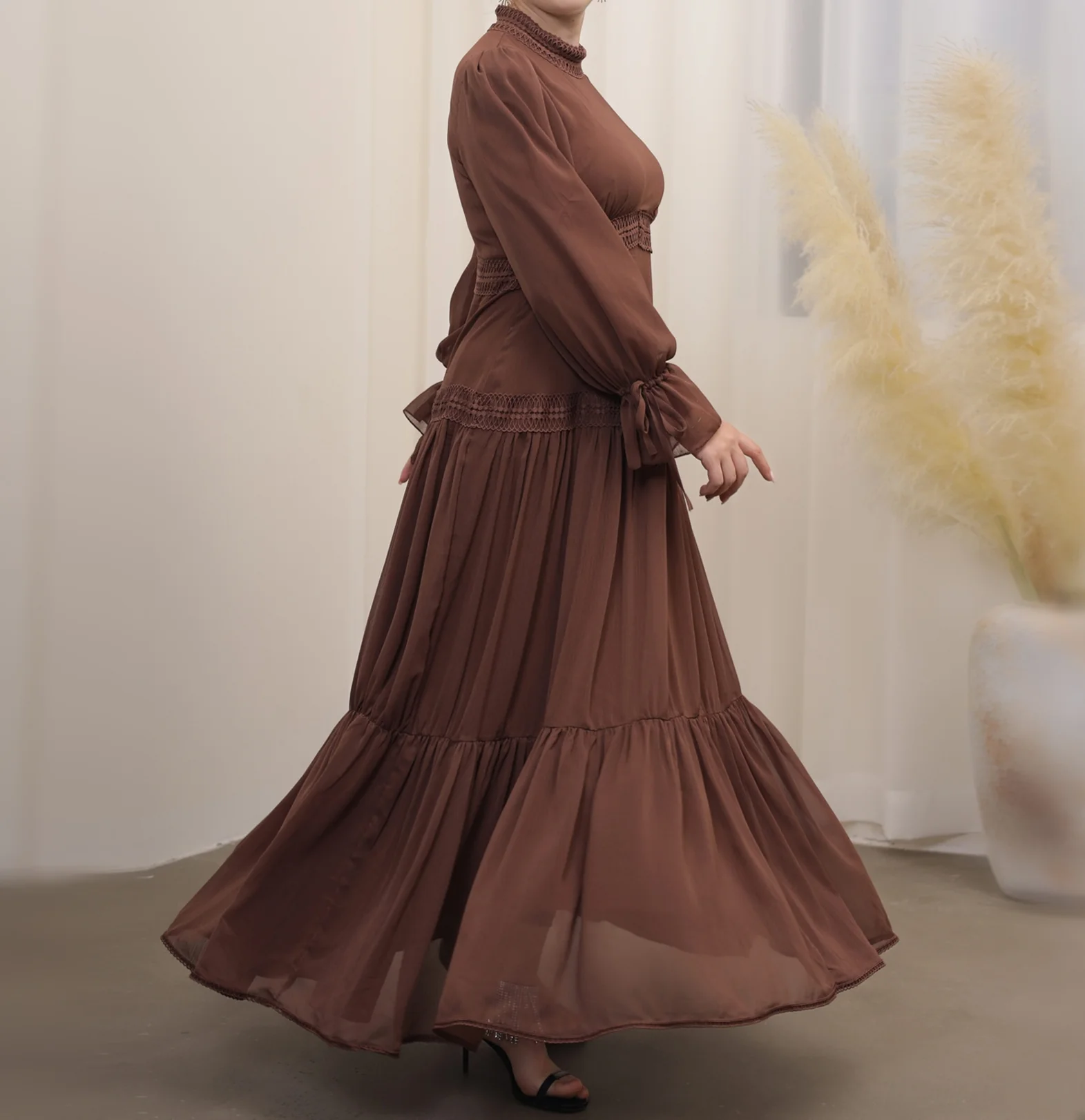 Mocha Abaya Maxi Dress (clearance online only) - Image 3