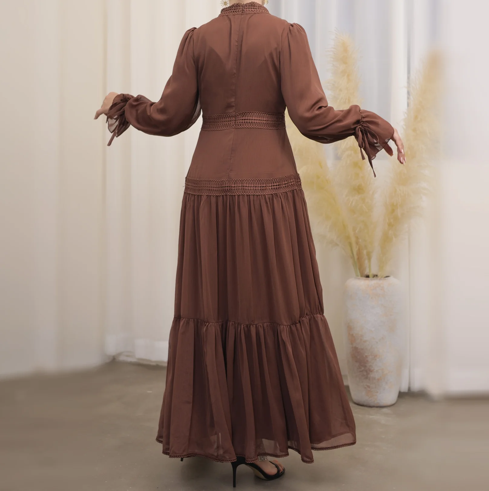 Mocha Abaya Maxi Dress (clearance online only) - Image 4