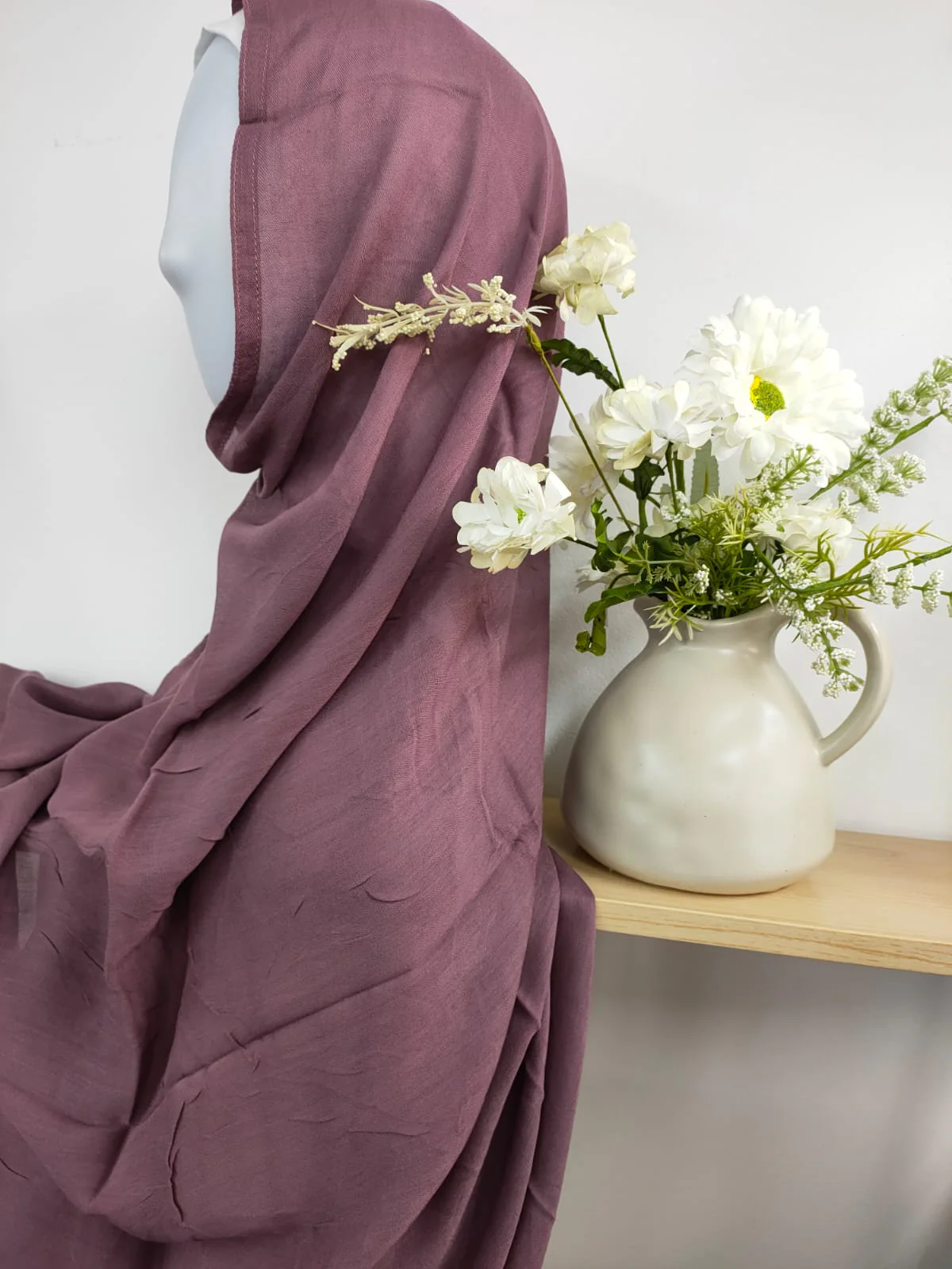 Modal Hijab in Dusty Purple (clearance online only) - Image 2