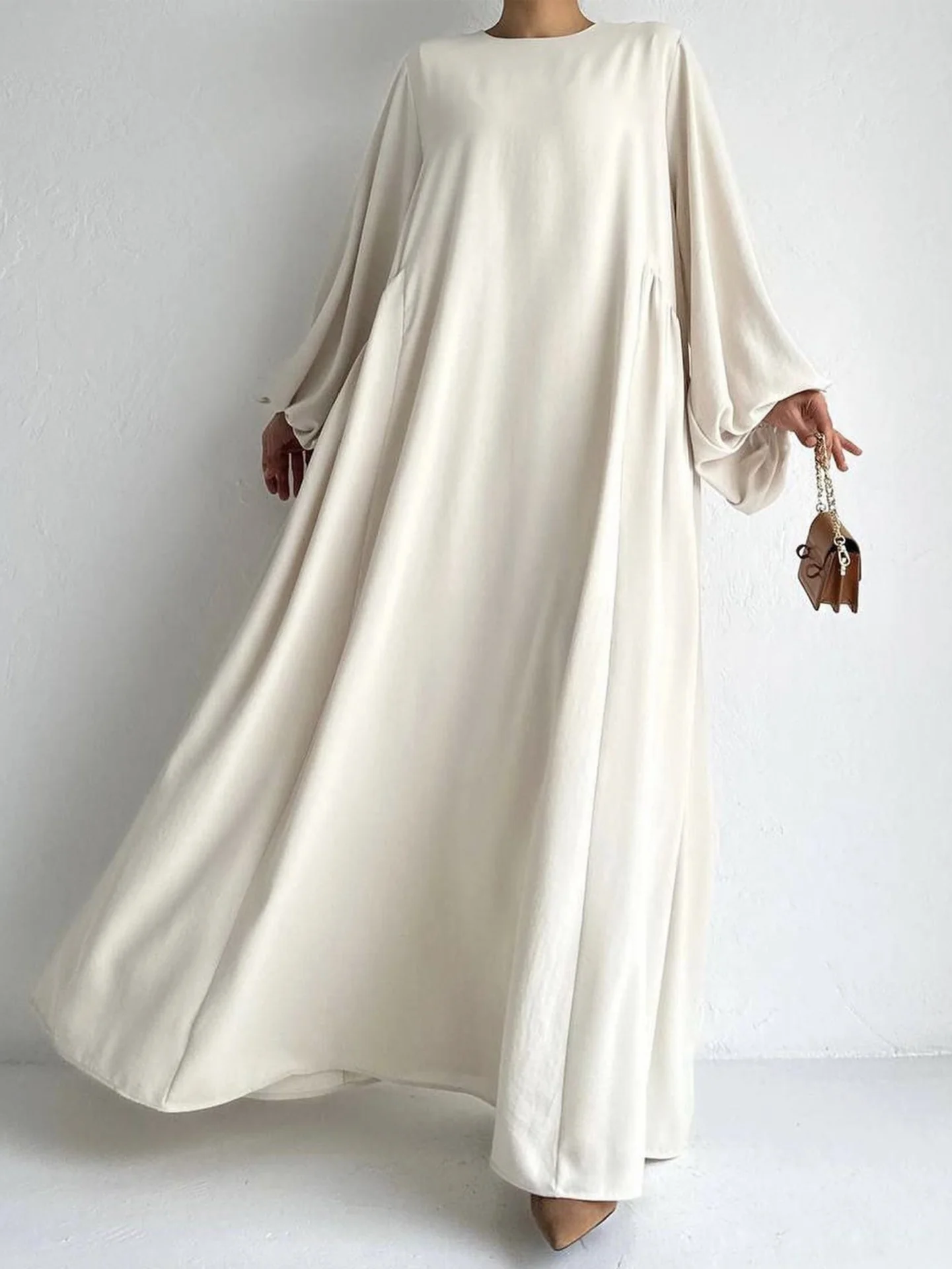 Modest Summer Abaya in Cream Beige (clearance online only)