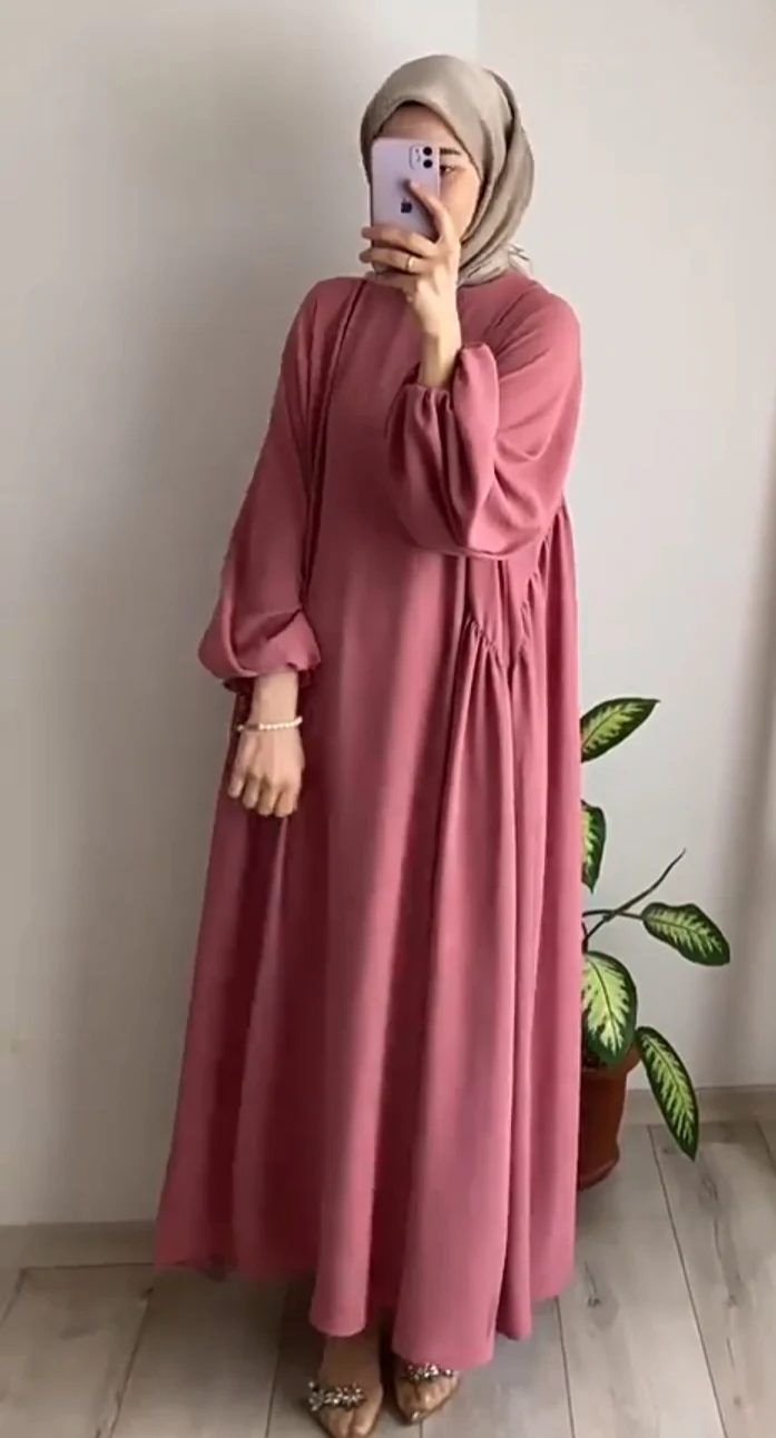 Modest Summer Abaya in Dusty Rose (Crepe) - clearance online only