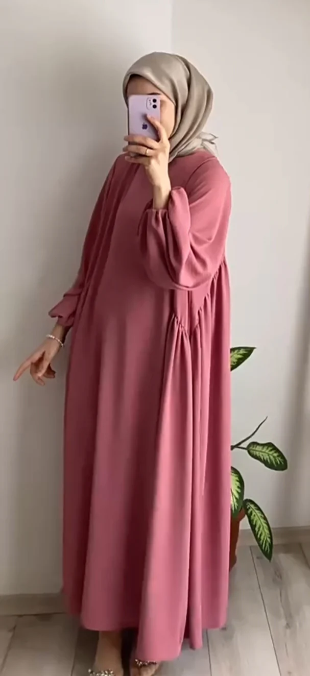 Modest Summer Abaya in Dusty Rose (Crepe) - clearance online only - Image 4