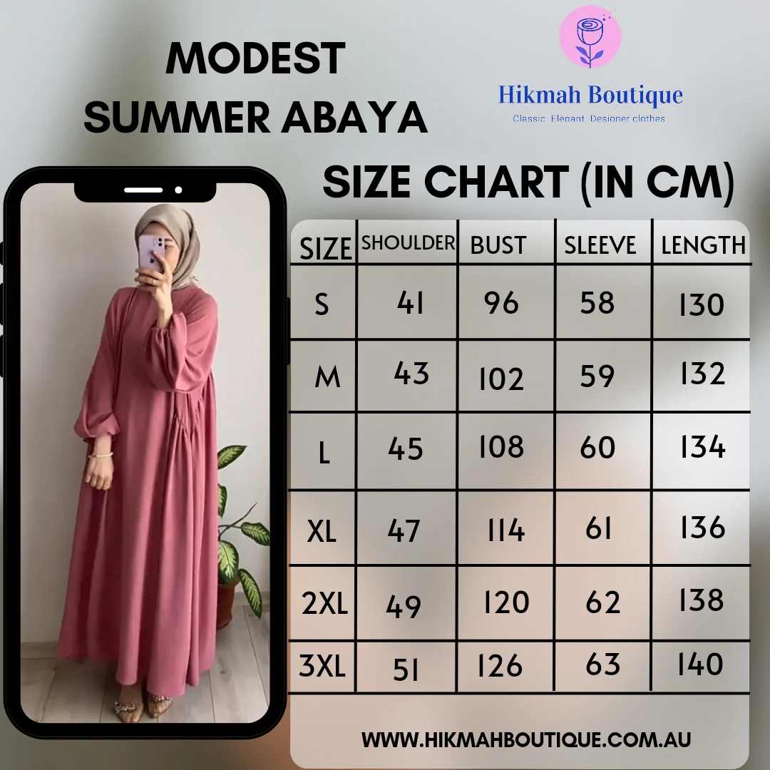 Modest Summer Abaya in Dusty Rose (Crepe) - clearance online only - Image 6
