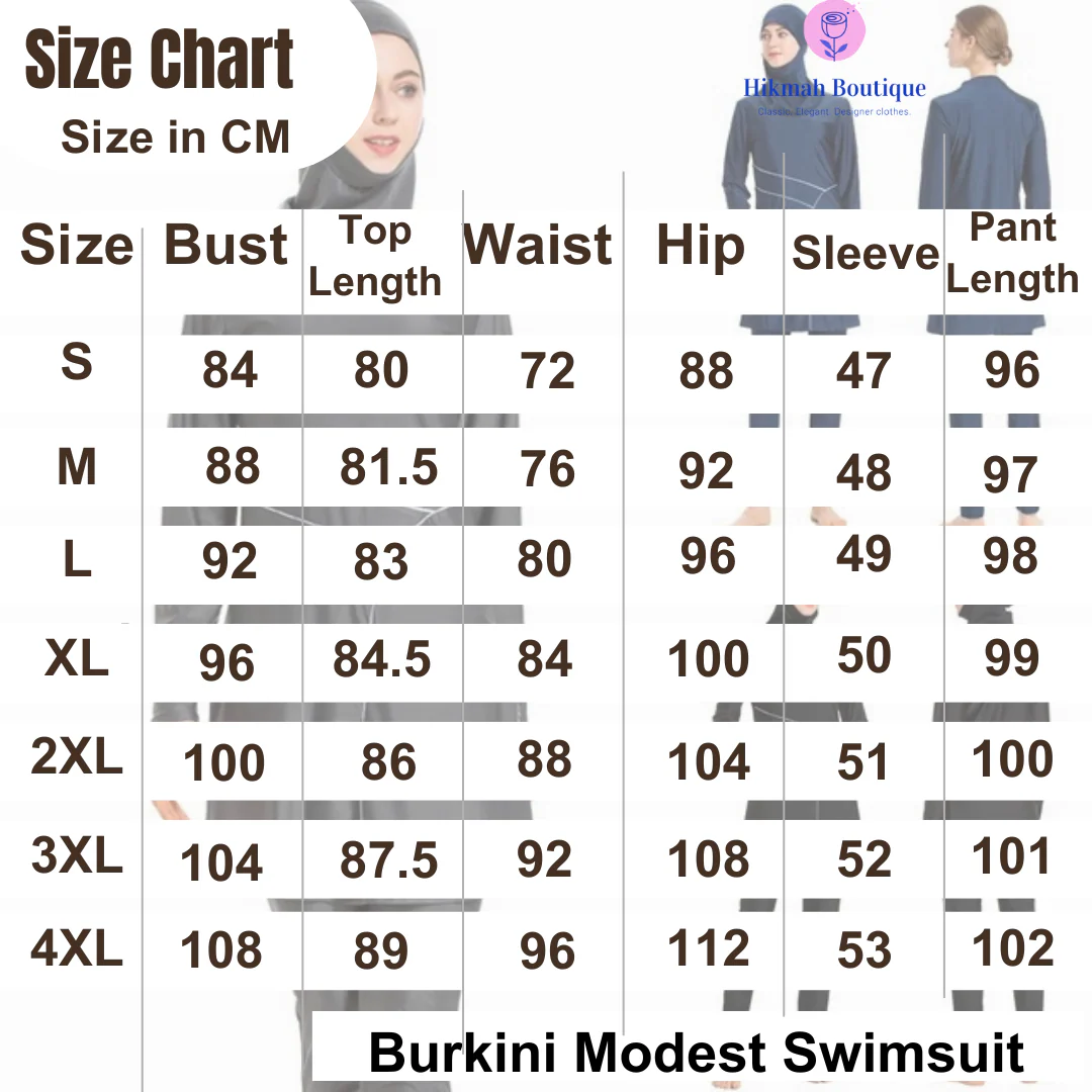 Modest Swimwear Burkini in Black | 3-Piece Set - Image 3